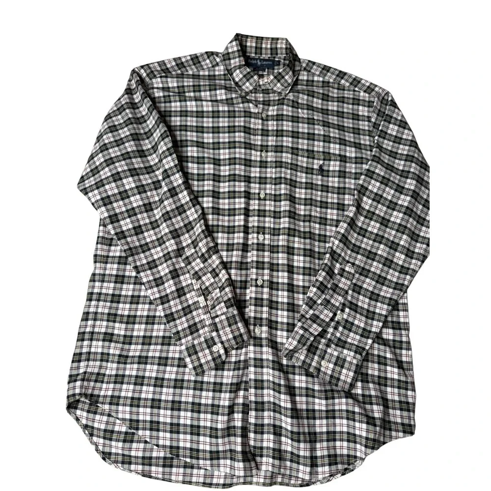 Ralph Lauren Plaid Shirt Long Sleeve Button‎ Down Collared Mens Large